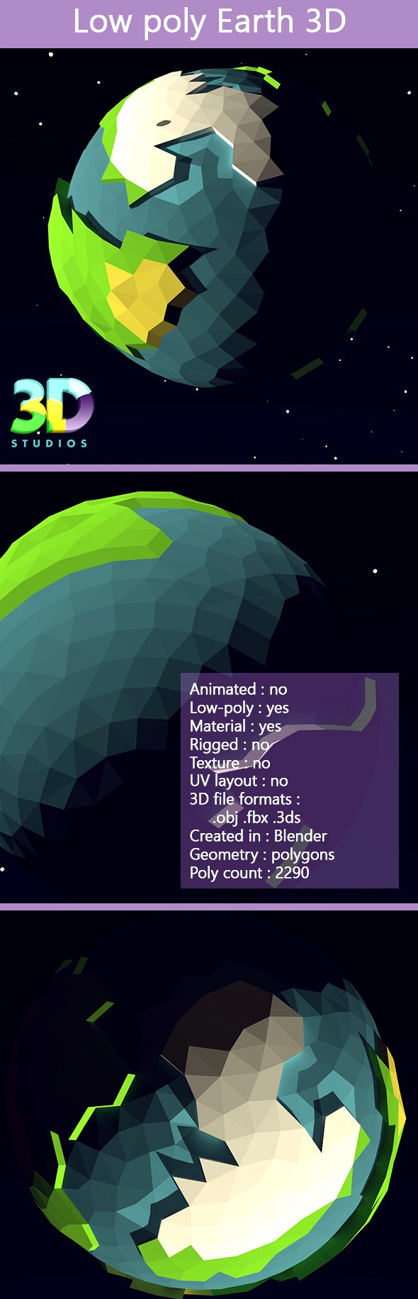 Low Poly Simple Earth