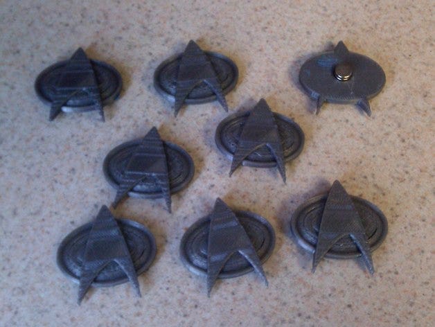 Higher resolution Trek Badge with magnet hole - 5/16 by compukidmike