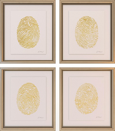 Charlotte Morgan Hand Painted Gold Fingerprints