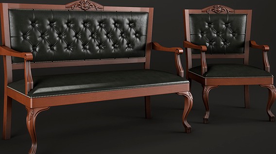 Banquette and armchair Lui RAMBAY
