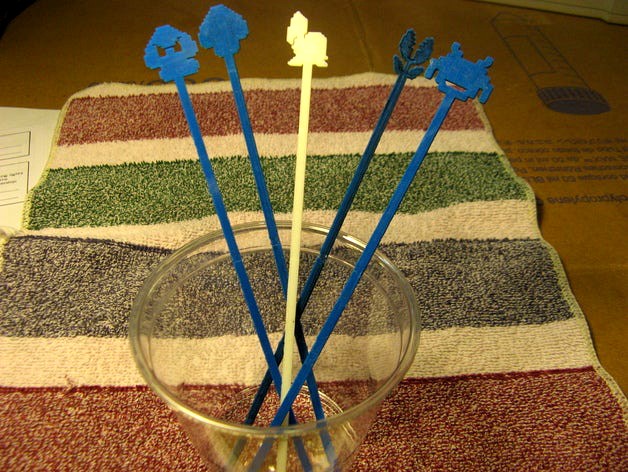 Video Game Cocktail Sticks by MobyDisk