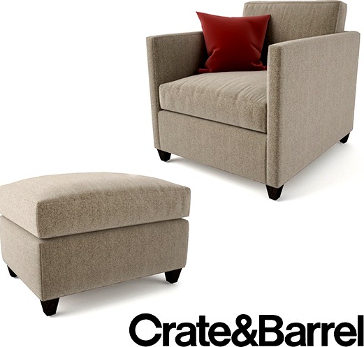 Crate and Barrel Dryden Chair and Ottoman