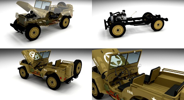 Full (w chassis) Jeep Willys MB Military Desert