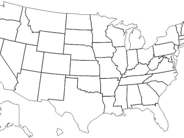 Map of USA by ericatkinson