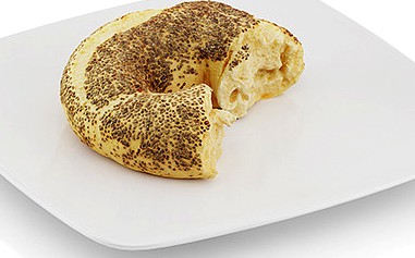 Bitten bagel with poppy seeds