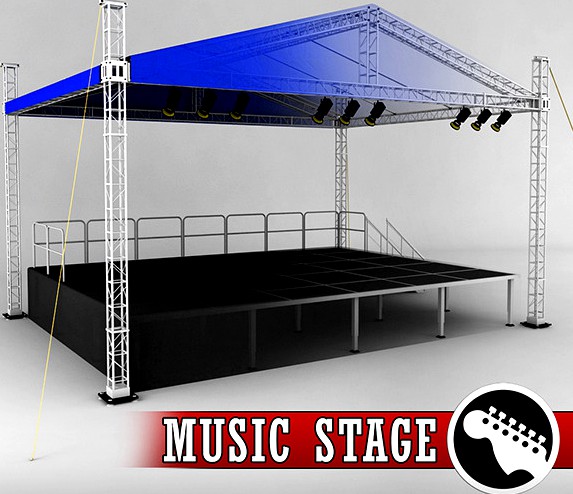 Music stage platform scaffolding
