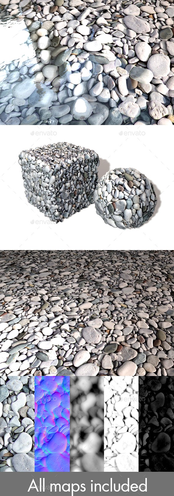 Grey Beach Stones Seamless Texture