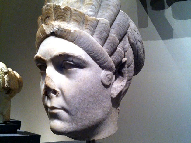 Marble portrait of Marciana, sister of the emperor Trajan by fros1y