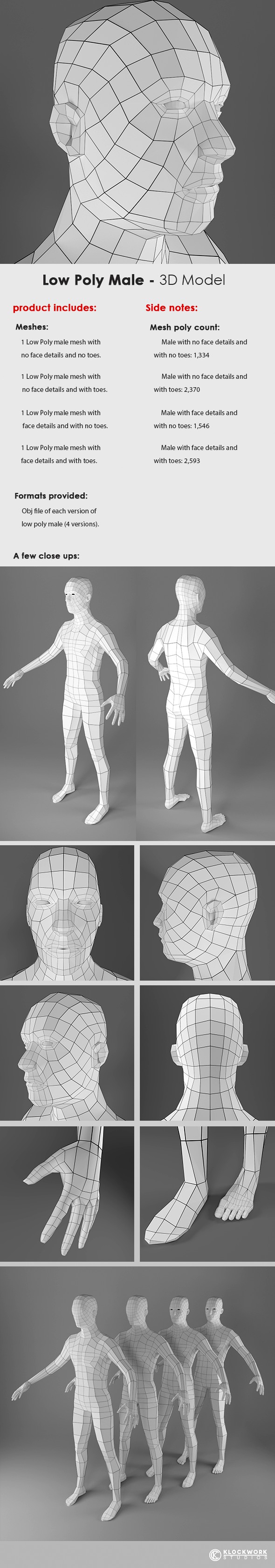 Low Poly Male Base Mesh