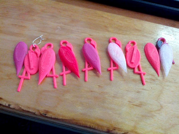 Flamingo Earrings by MakerBot