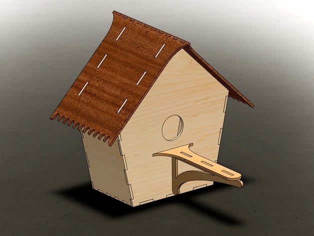 LaserCut - Bird House 1v2 by jtronics