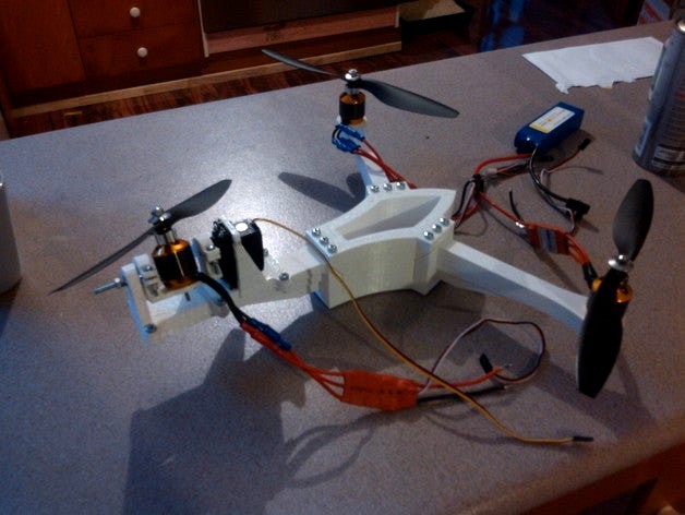 Full-size, fully printable tricopter by fritzhu