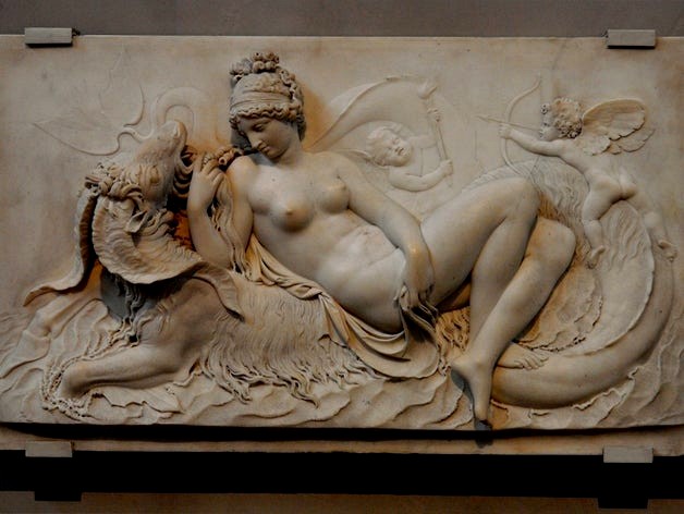 Venus Reclining on a Sea Monster with Cupid and a Putto by CosmoWenman