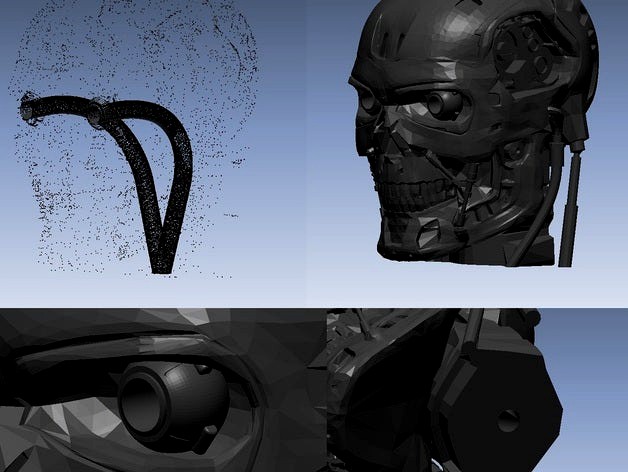 T-800 Terminator Exoskull With 5mm holes for led by 2ROBOTGUY