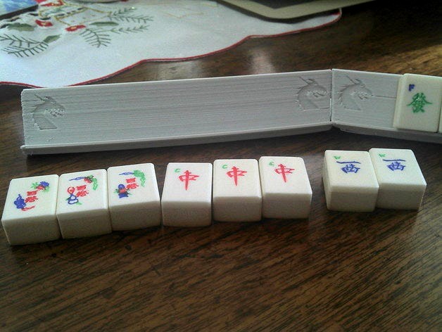 Mahjong Game tile holder by choffee
