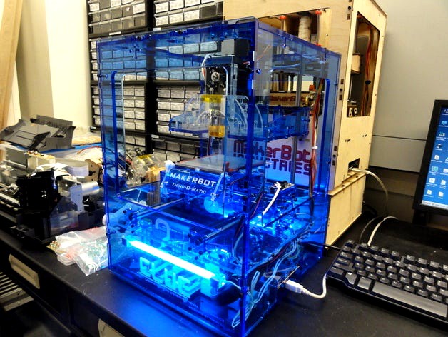 Custom Transparent Makerbot Thing-O-Matic by amabhy