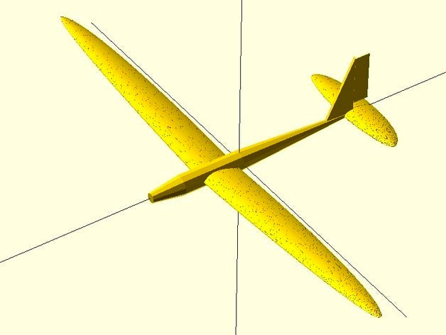 Model glider with parametric wings by buzz