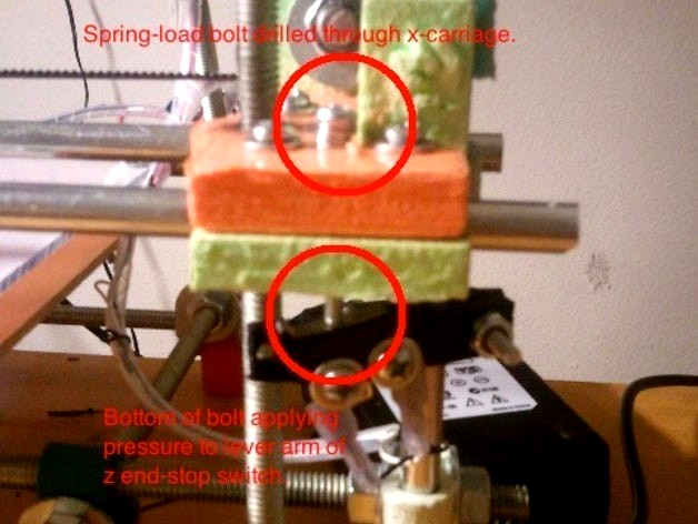 Micro-Adjustable Prusa Mendel Z-endstop by rrhb