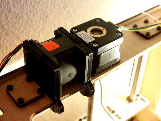improved DC Fan holder for Thing-O-Matic Z stepper by MarcusWolschon
