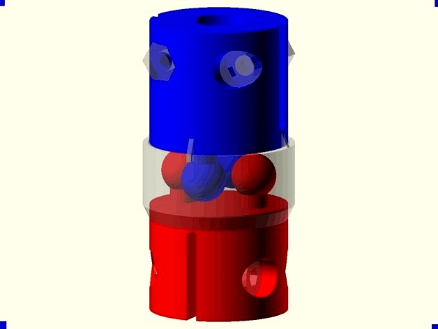 Elastomeric Coupling 0v0: 5mm stepper motor to 8mm threaded shaft by MiseryBot
