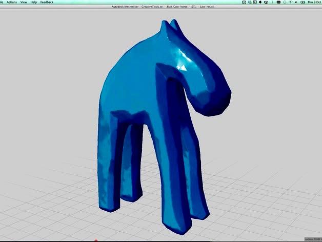 CreativeTools.se - Handyscan 3D - Laser scanned - Blue Cow-horse figure by CreativeTools