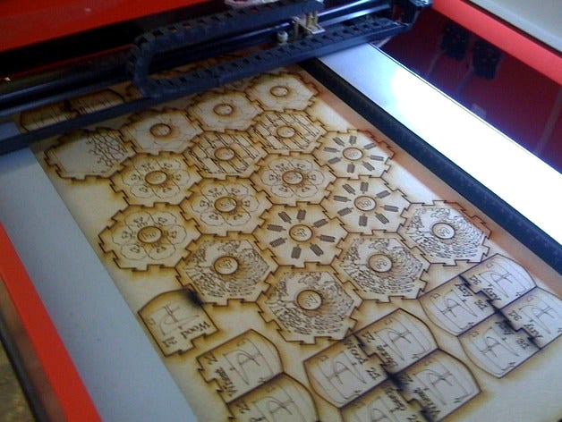 Lasercut tiles for Settlers of Catan by eb4890
