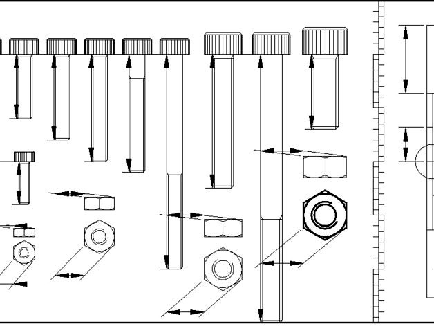 Metric Bolt Size Reference for Thing-O-Matic Assembly by clothbot