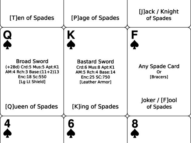 Incarna Role Playing Card Game - Gladiator Weapon Set by wulfdesign