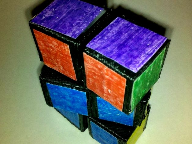 Re-Revised 3x2x1 Rubik's Cube by MakerBlock