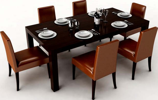 Dining table set 53 3D Model