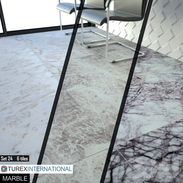 TUREX INTERNATIONAL Marble Tiles Set 24
