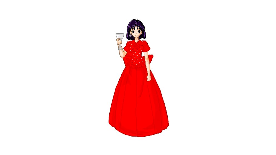 Hotaru Tomoe, red bride dress