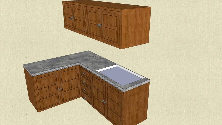 Corner kitchen furniture 3d model