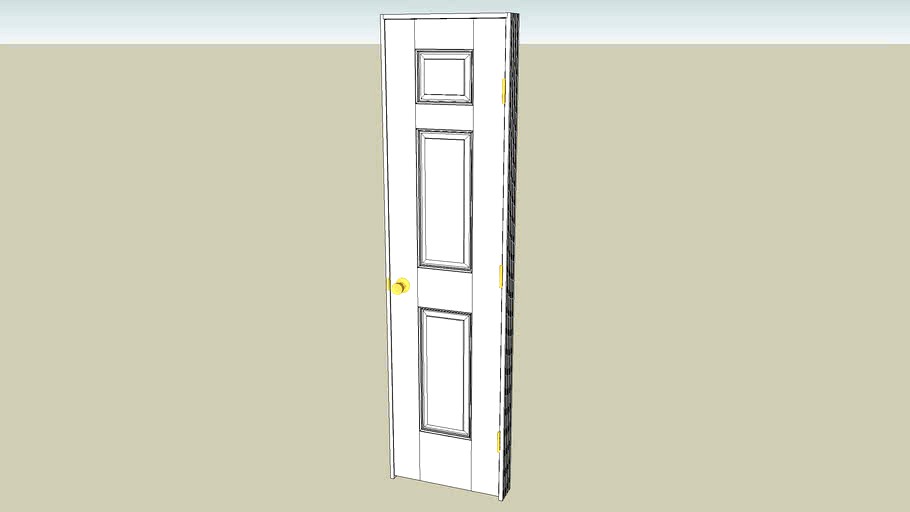 Interior Door 80'x20', 3 Panel w/ 4.5' Frame & Hardware (Arlington)