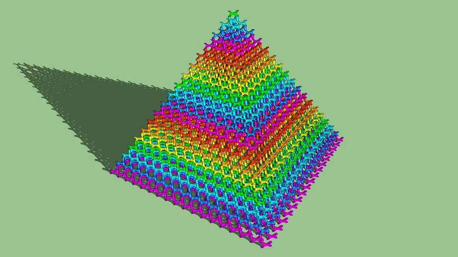 3d Domino Pyramid - 3 sketchup