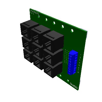 RJ45 8P8C 9-Way Buss Breakout Board