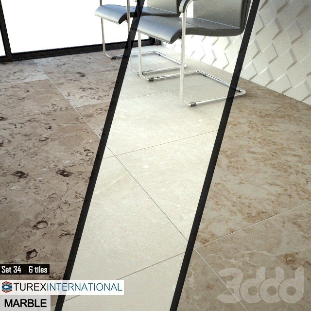 TUREX INTERNATIONAL Marble Tiles Set 34