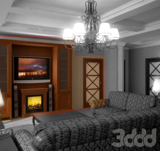 Камин электрический, ветрина, дверь