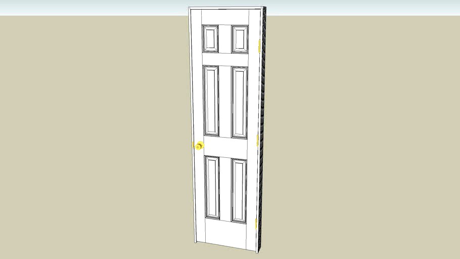 Interior Door 80'x22', 6 Panel w/ 4.5' Frame & Hardware (Arlington)