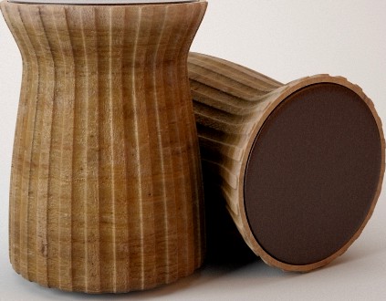 Ceramic Ridged Two Colour Stool