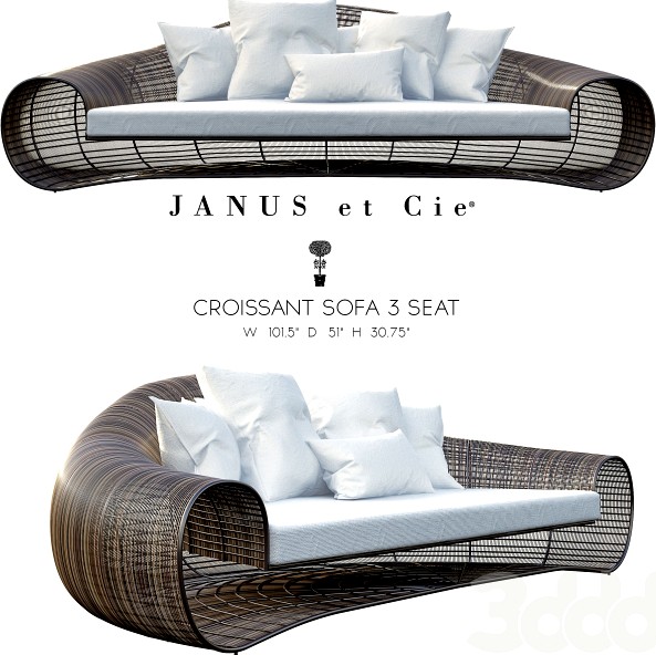 Janus et Cie - CROISSANT SOFA 3 SEAT