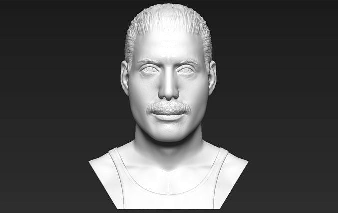 Freddie Mercury bust 3D printing ready stl obj formats | 3D