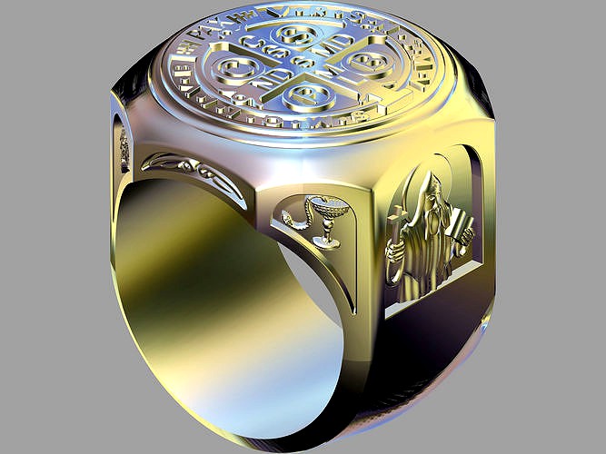 Saint Benedict Exorcism Ring | 3D