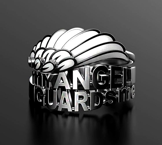 My angel guards me ring | 3D