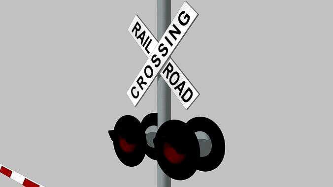 Train Railroad Crossing Sign