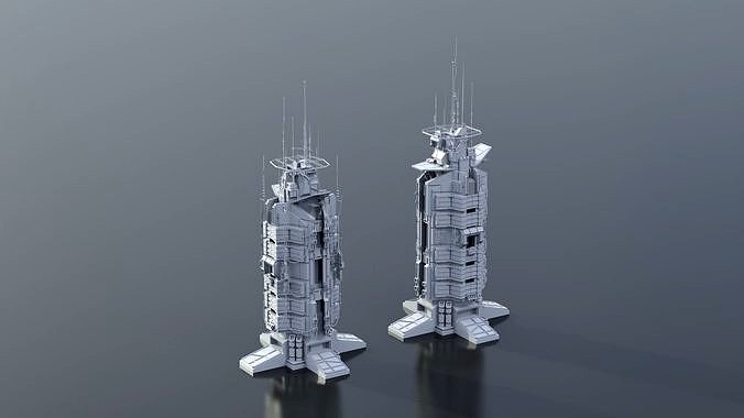 Scifi buildings radiocenter skyscraper