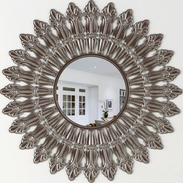 Зеркало Puji - Antique Silver Round Mirror