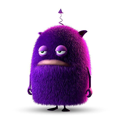 Purple Furry Monster Creature