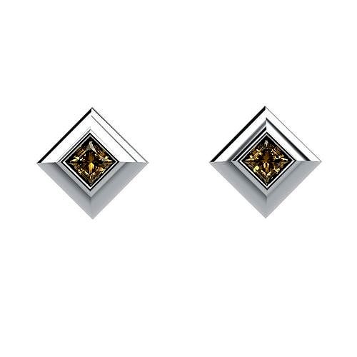 Stud Earring Gem Princess | 3D