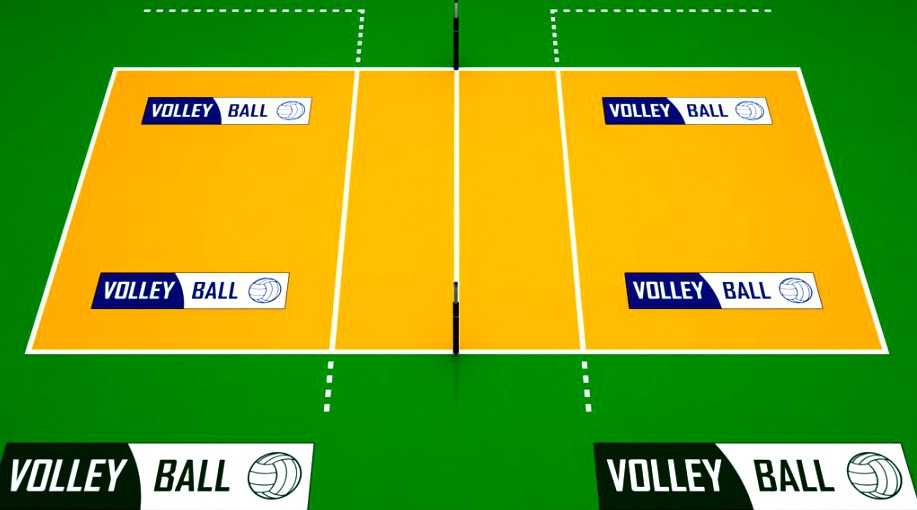 Volleyball court low poly3d model